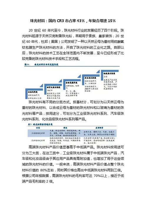 珠光材料：国内CR3市占率43%，年复合增速15%