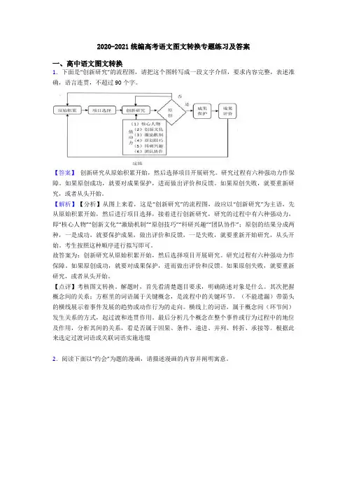 2020-2021统编高考语文图文转换专题练习及答案