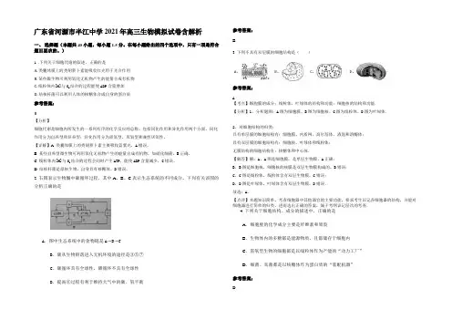 广东省河源市半江中学2021年高三生物模拟试卷含解析