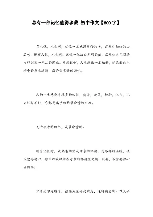 总有一种记忆值得珍藏 初中作文【800字】