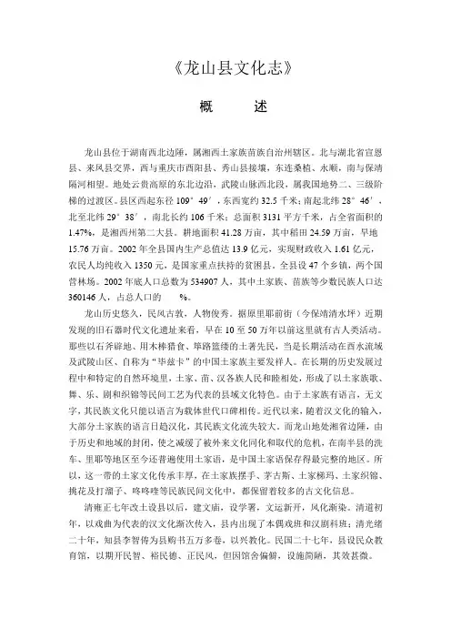 龙山县文化志