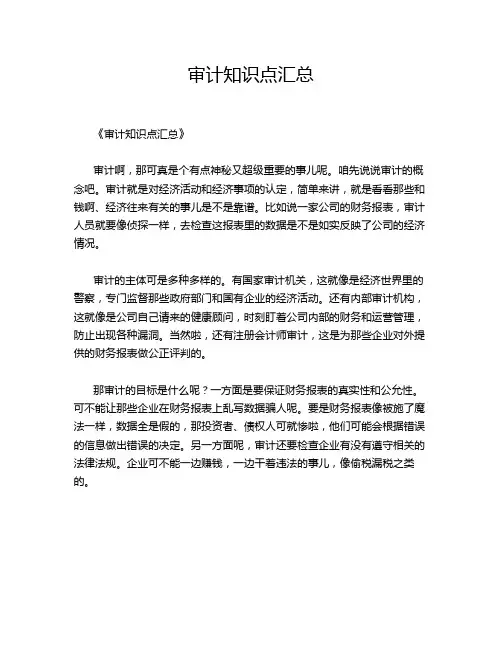 审计知识点汇总