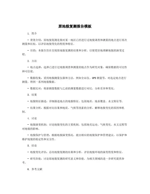 原地貌复测报告模板