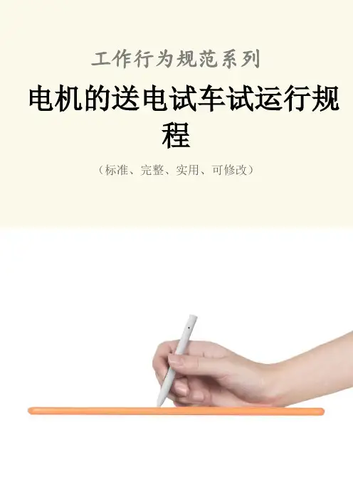 电机的送电试车试运行规程范本