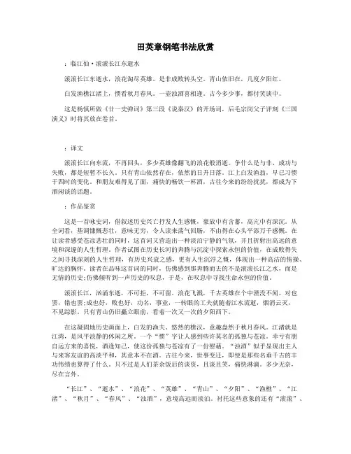 田英章钢笔书法欣赏