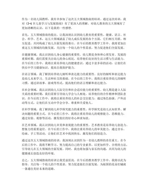 五大领域指南培训感想