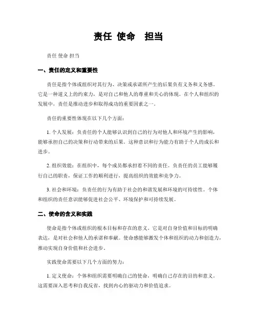 责任 使命  担当