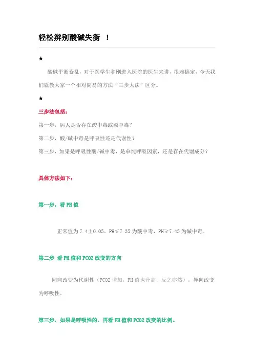 辨别酸碱失衡