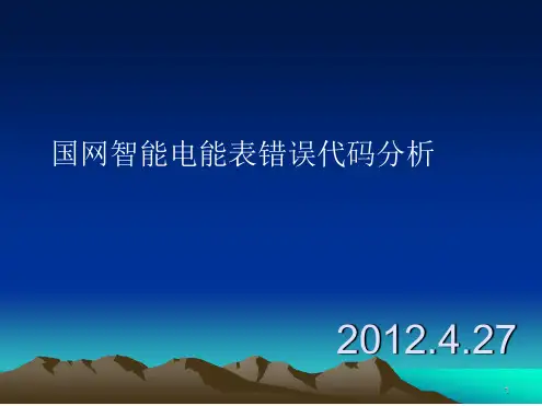 国网智能电能表错误代码分析参考文档