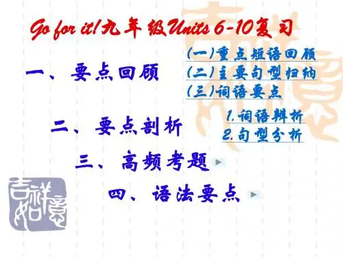 Go for it!九年级Units 6-10复习