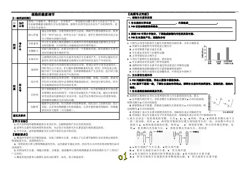 高三生物二轮复习学案：植物的激素调节