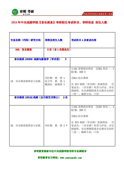 中戏考研-2016年中央戏剧学院音乐剧系824音乐剧戏剧表演理论考研复习参考教材教程