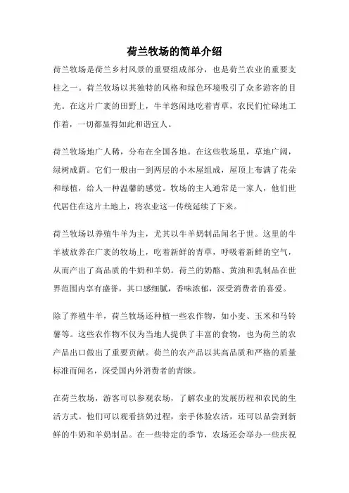 荷兰牧场的简单介绍