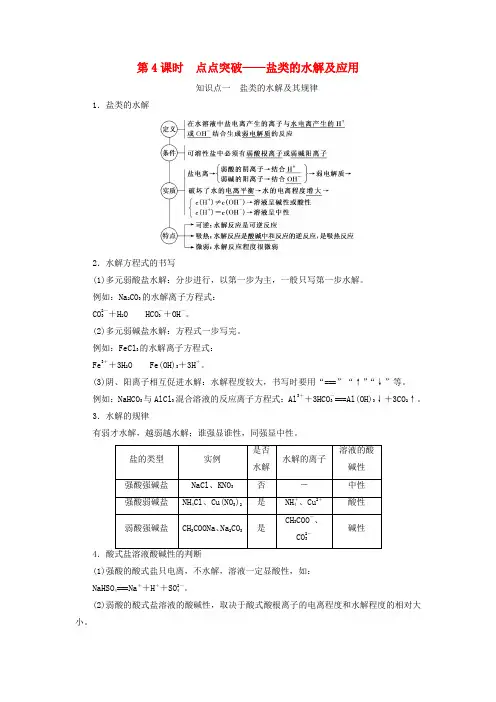 2020高考化学一轮复习7.4点点突破盐类的水解及应用学案(含解析)