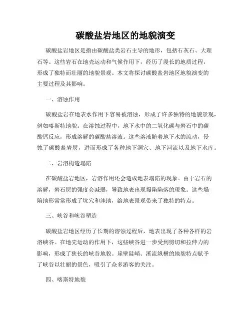 碳酸盐岩地区的地貌演变