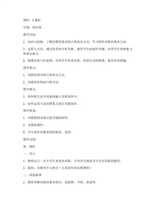 小学诗歌创作教案设计模板
