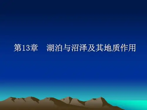 chapter13湖泊与沼泽及其地质作用