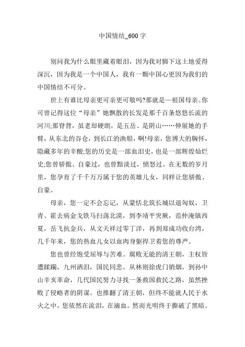 中国情结_600字