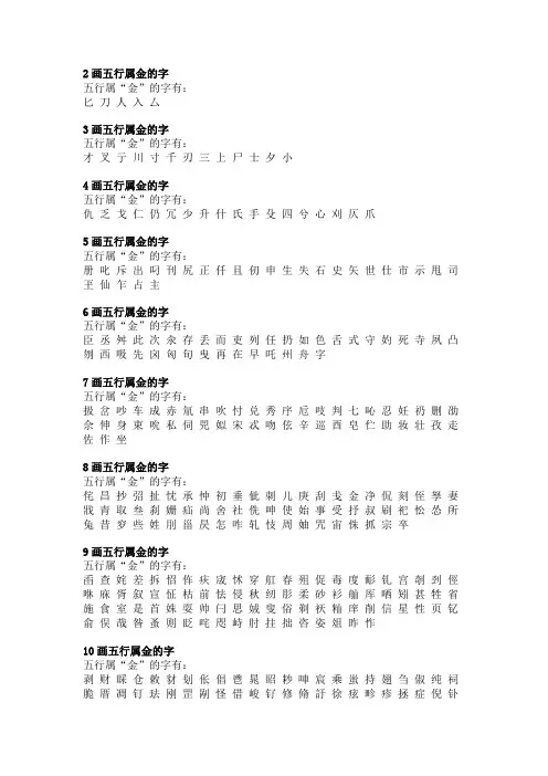 五行属金的字