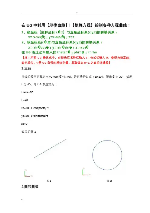 最全的UG方程曲线及详细表达式