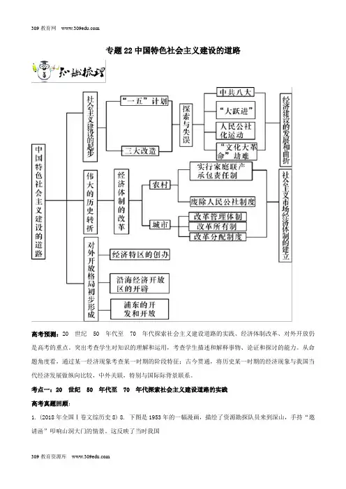 2019年高考历史一轮总复习巅峰冲刺专题22中国特色社会主义建设的道路突破(含解析)