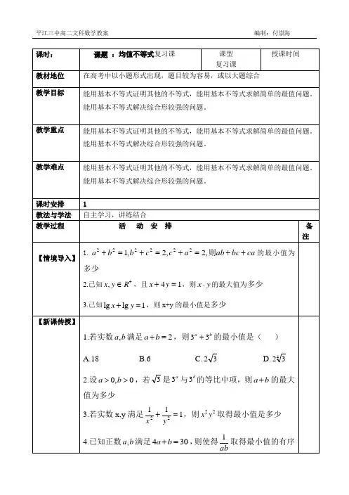 均值不等式复习
