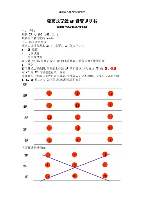 吸顶式无线AP设置说明