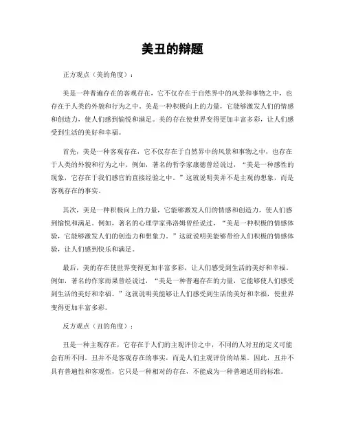美丑的辩题