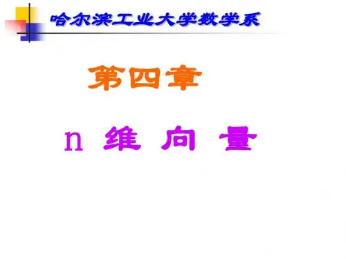 哈尔滨工业大学数学系 第四章 N维向量