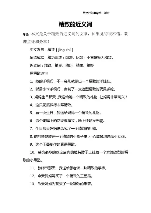精致的近义词