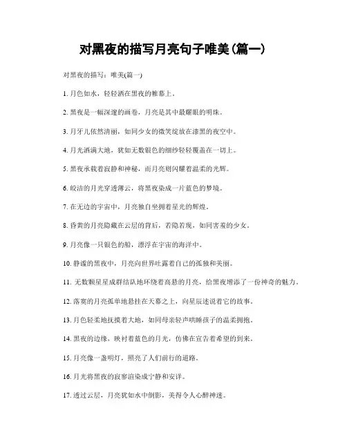 对黑夜的描写月亮句子唯美(精选两篇)