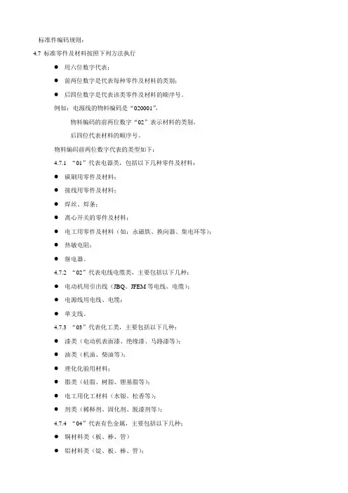 标准件编码规则