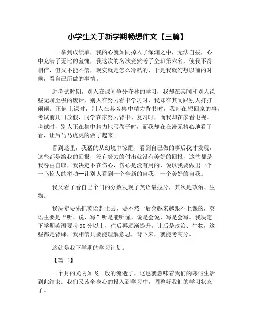 小学生关于新学期畅想作文【三篇】