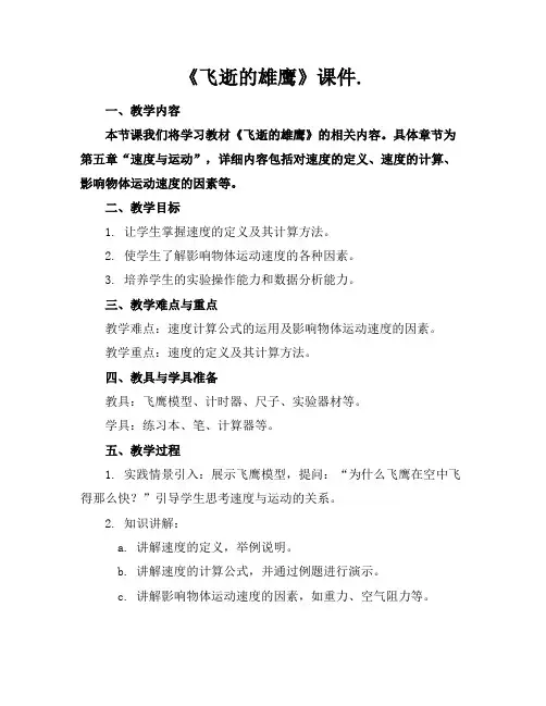 《飞逝的雄鹰》课件.