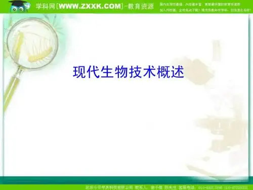 苏教版选修三 11 基因工程概述(课件)
