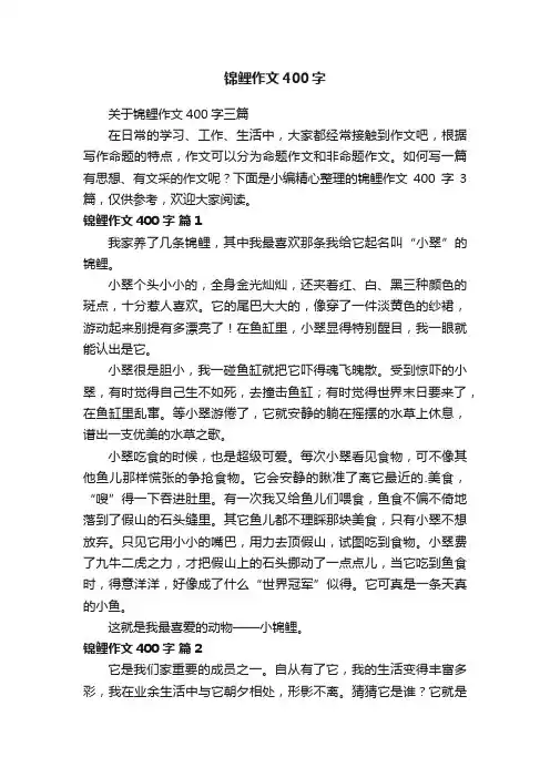 锦鲤作文400字