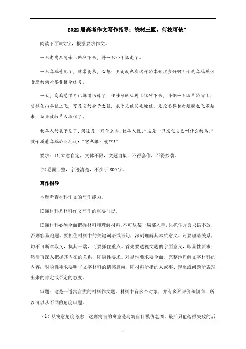 高考作文写作指导：绕树三匝,何枝可依？(附文题详解及范文展示)