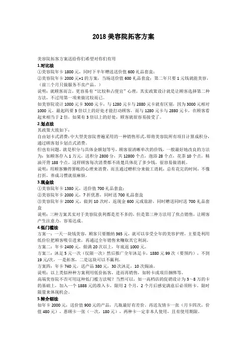 2018美容院拓客方案