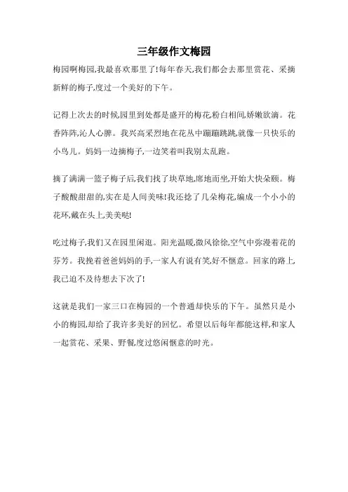 三年级作文梅园