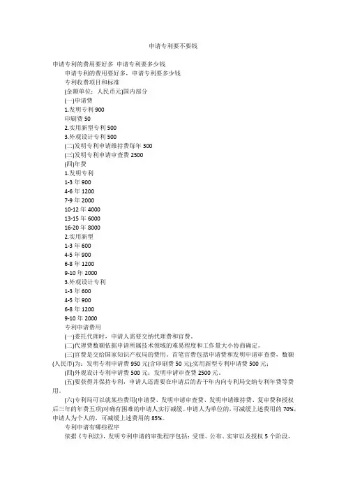申请专利要不要钱