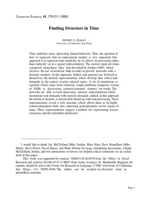 Finding structure in time