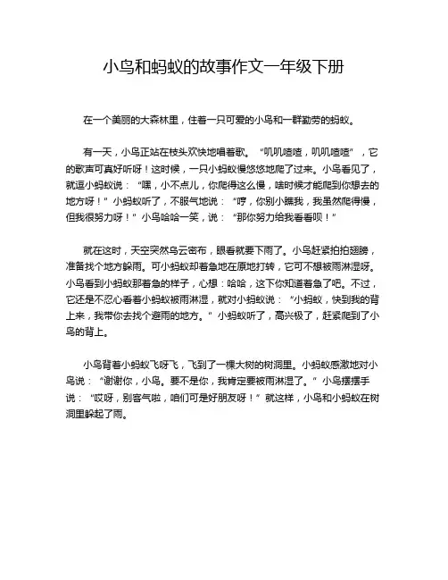 小鸟和蚂蚁的故事作文一年级下册