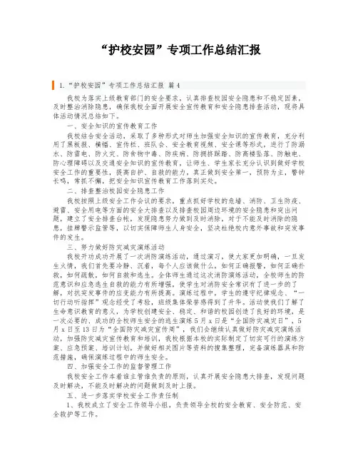 “护校安园”专项工作总结汇报