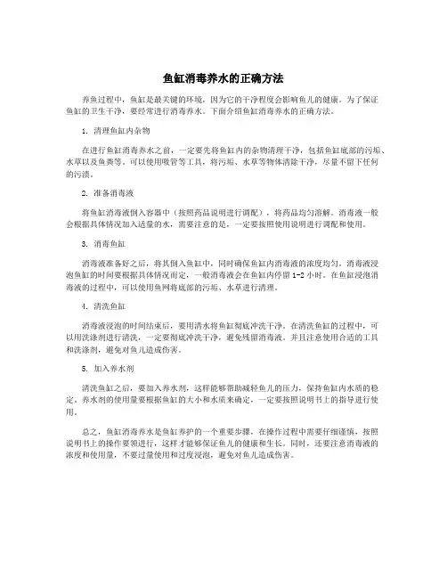 鱼缸消毒养水的正确方法