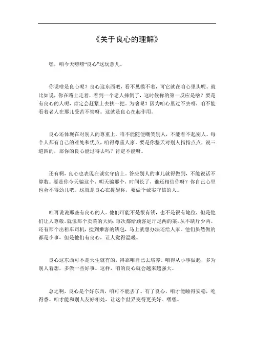 关于良心的理解