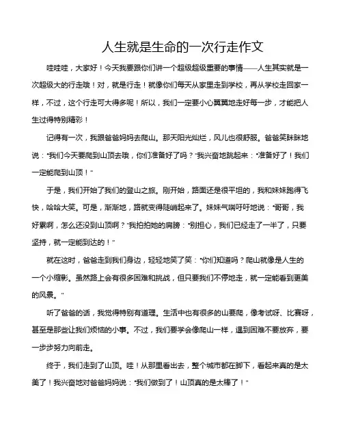 人生就是生命的一次行走作文