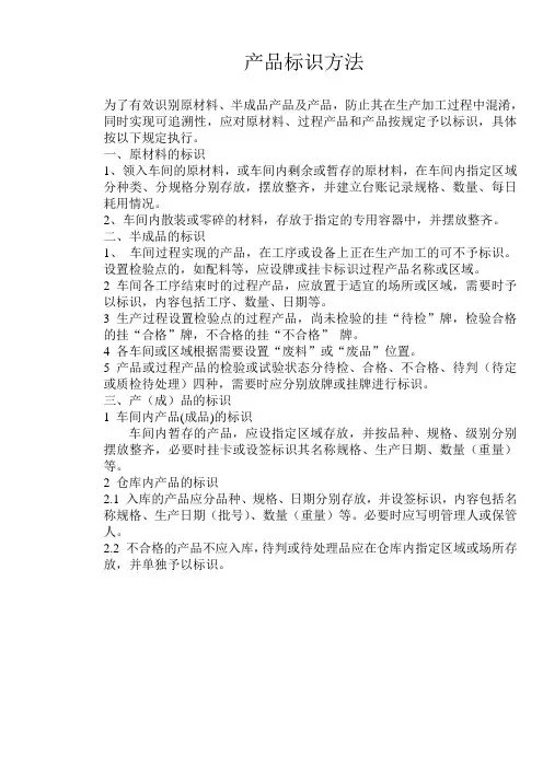 产品标识方法