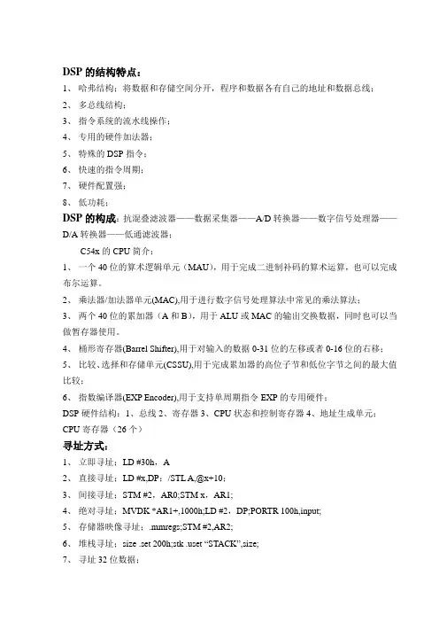DSP考试重点内容总结
