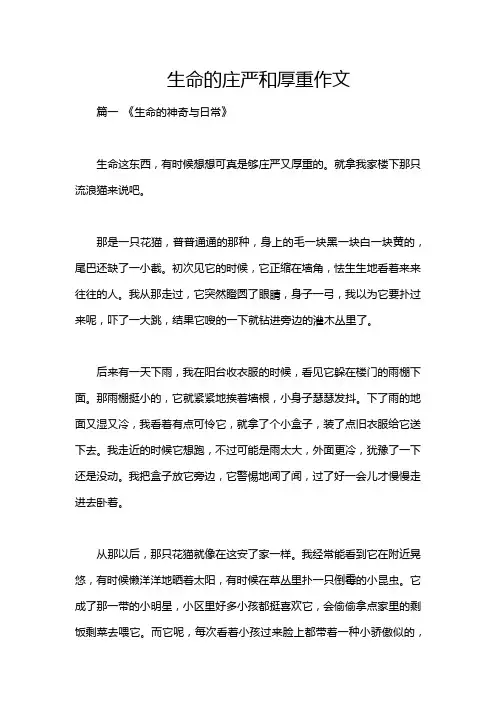 生命的庄严和厚重作文