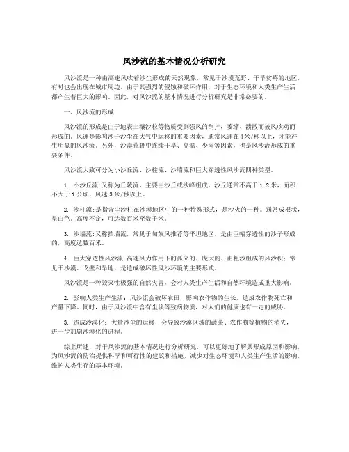 风沙流的基本情况分析研究